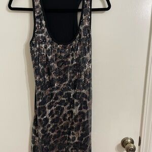 Sequin Leopard Print Dress